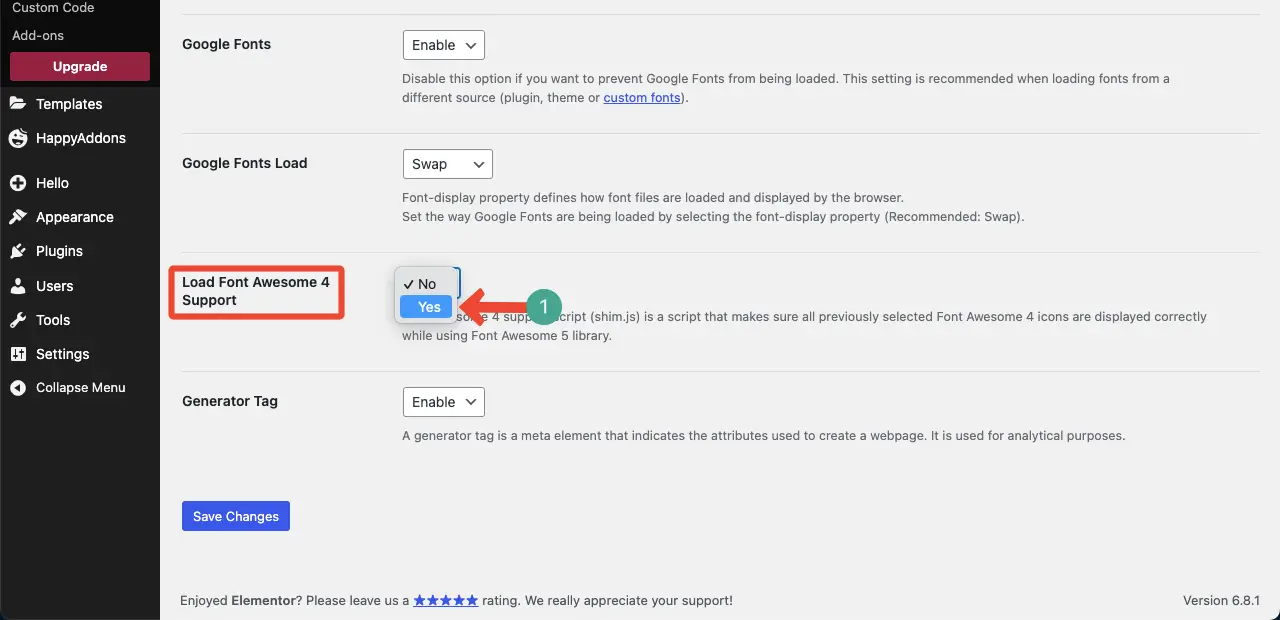 How to Fix Elementor Icon Not Loading (Proven Guide) 6 Enable Load Font Awesome