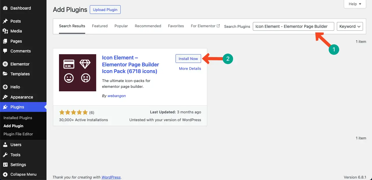 How to Fix Elementor Icon Not Loading (Proven Guide) 13 Install the Icon Element plugin