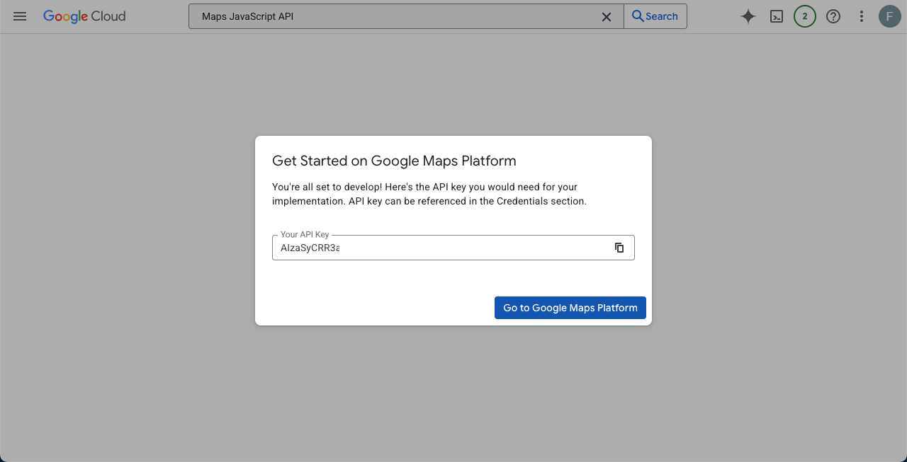 How to Make a Google Map with Multiple Pins in WordPress 12 Copy the Google Map API key