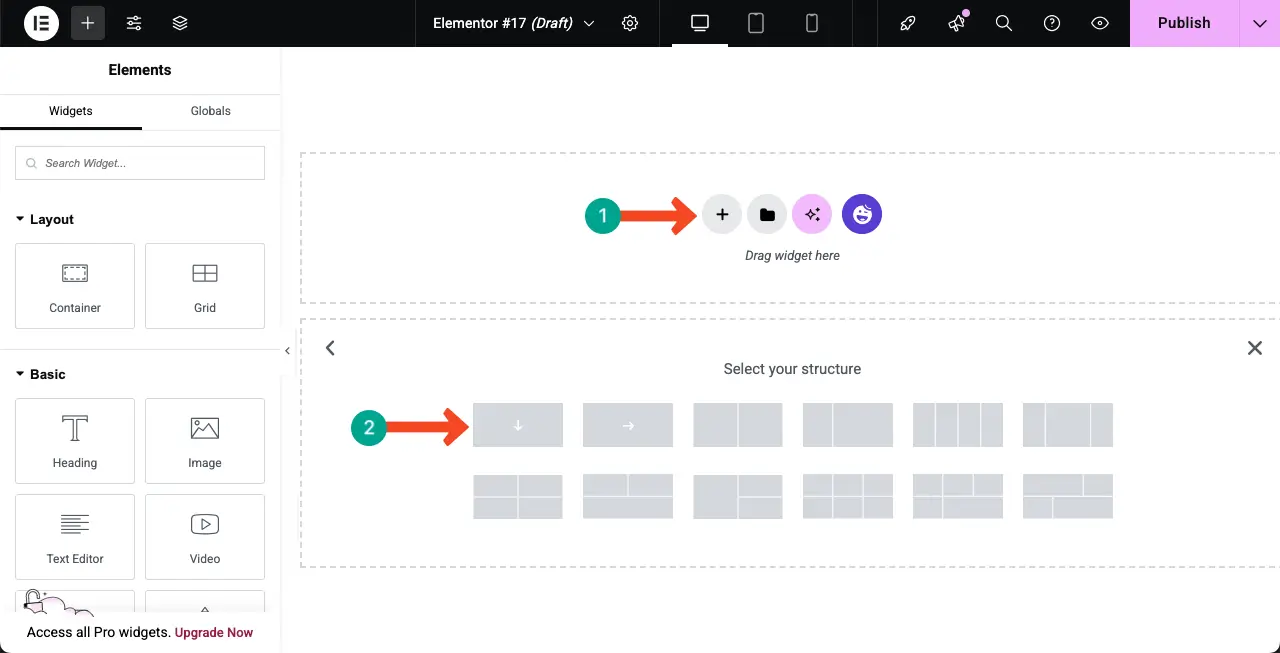 How to Create an Auto Scrolling Image Gallery in WordPress with Elementor 1 Create a new section by adding a container