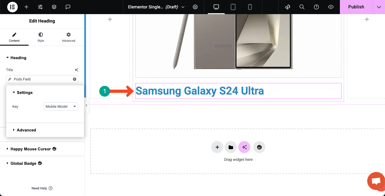 How to Create a Dynamic Web Page in WordPress with Elementor 29 Custom field is set for the tag