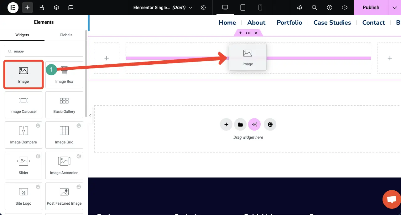 How to Create a Dynamic Web Page in WordPress with Elementor 19 Drag and drop the image widget