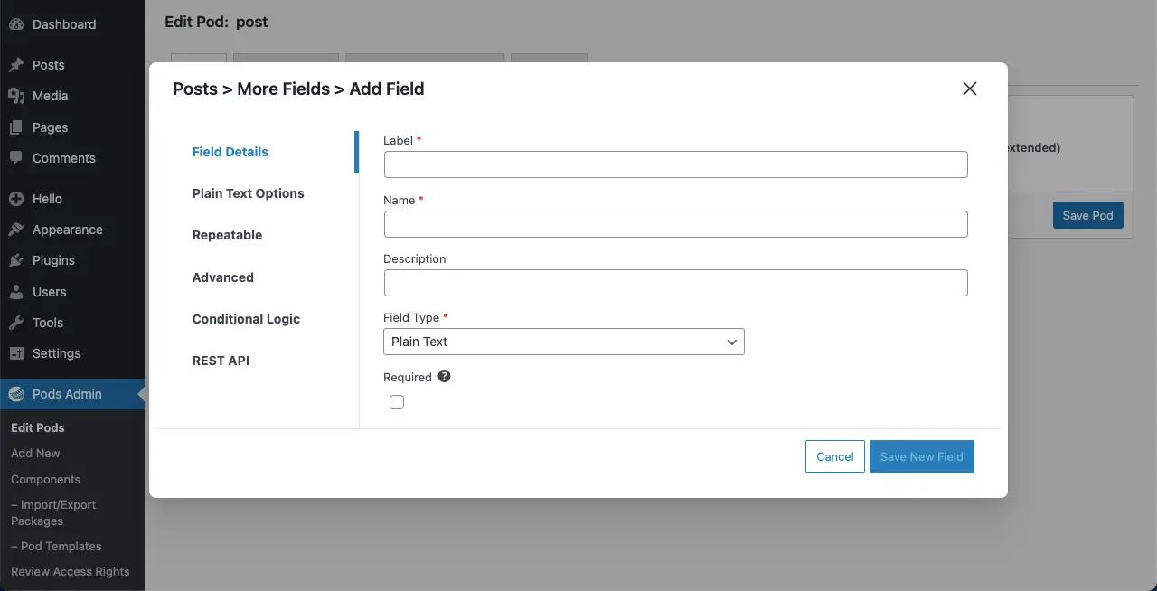 How to Create a Dynamic Web Page in WordPress with Elementor 9 Label the new field