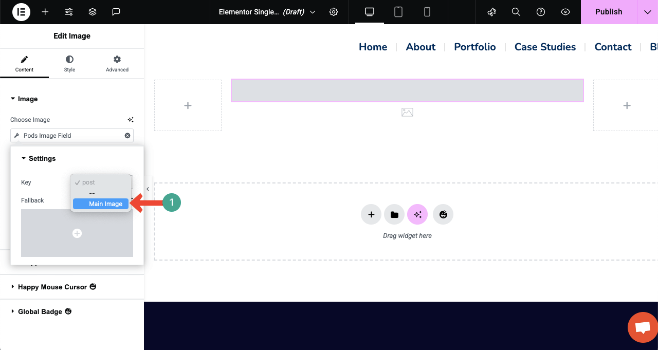 How to Create a Dynamic Web Page in WordPress with Elementor 23 Select the Image Field name