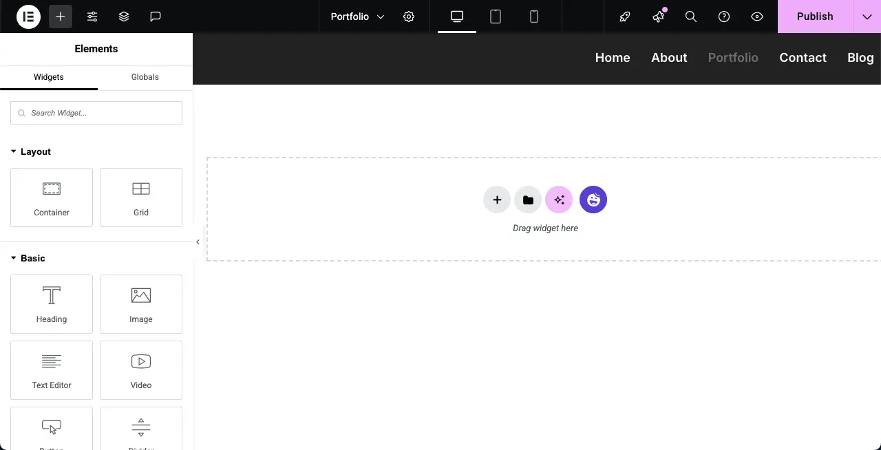 Open a Page with the Elementor Canvas