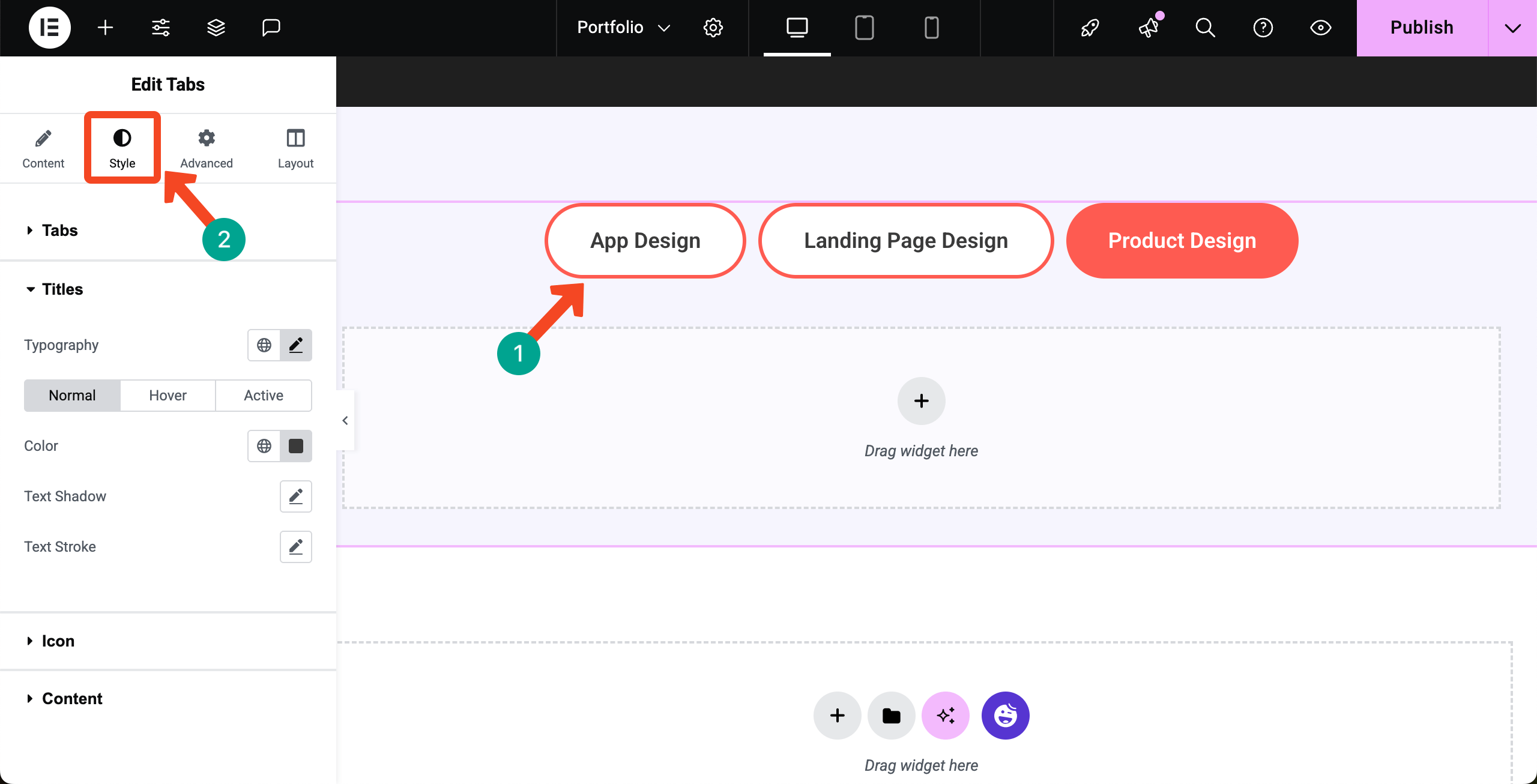 Stylize the Tabs widget