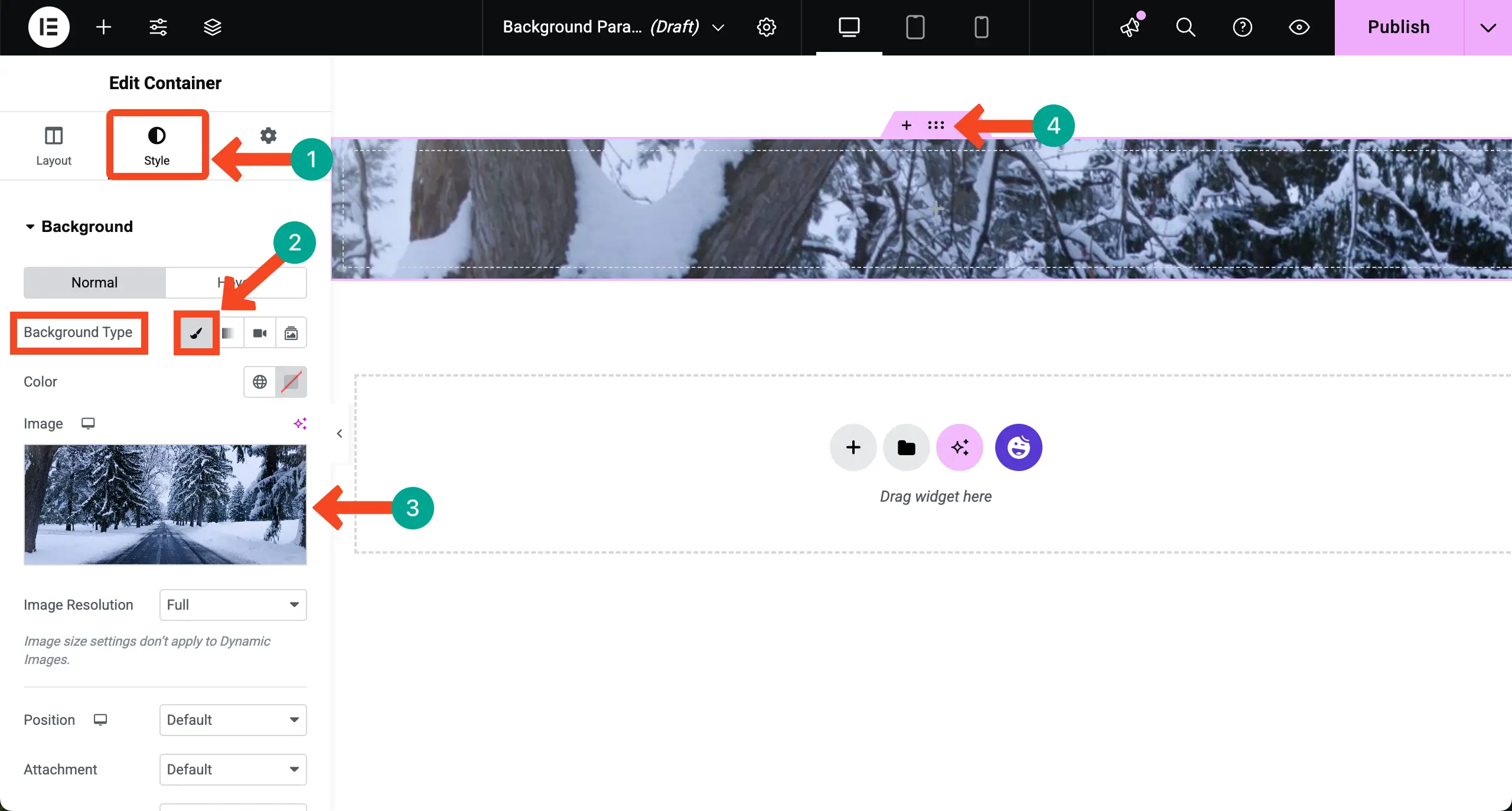 Add a Background Image to the Container
