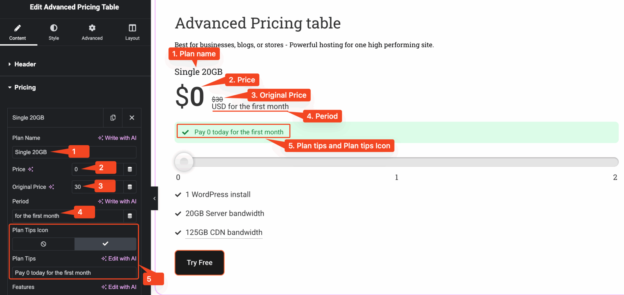 Advanced Pricing Table - HappyAddons