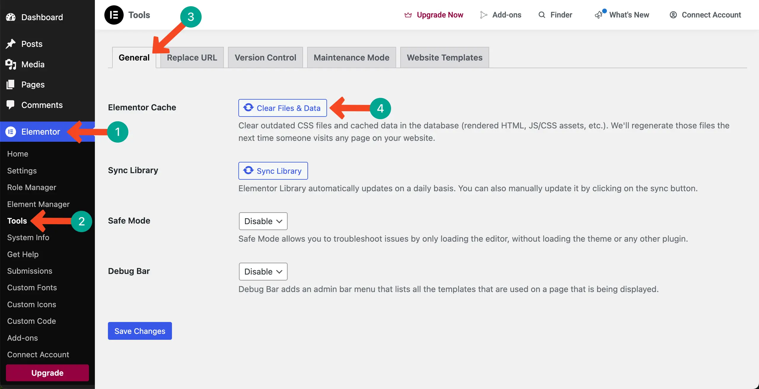 How to Restore HappyAddons Settings After Plugin Reinstallation 6 Clear Elementor Cache
