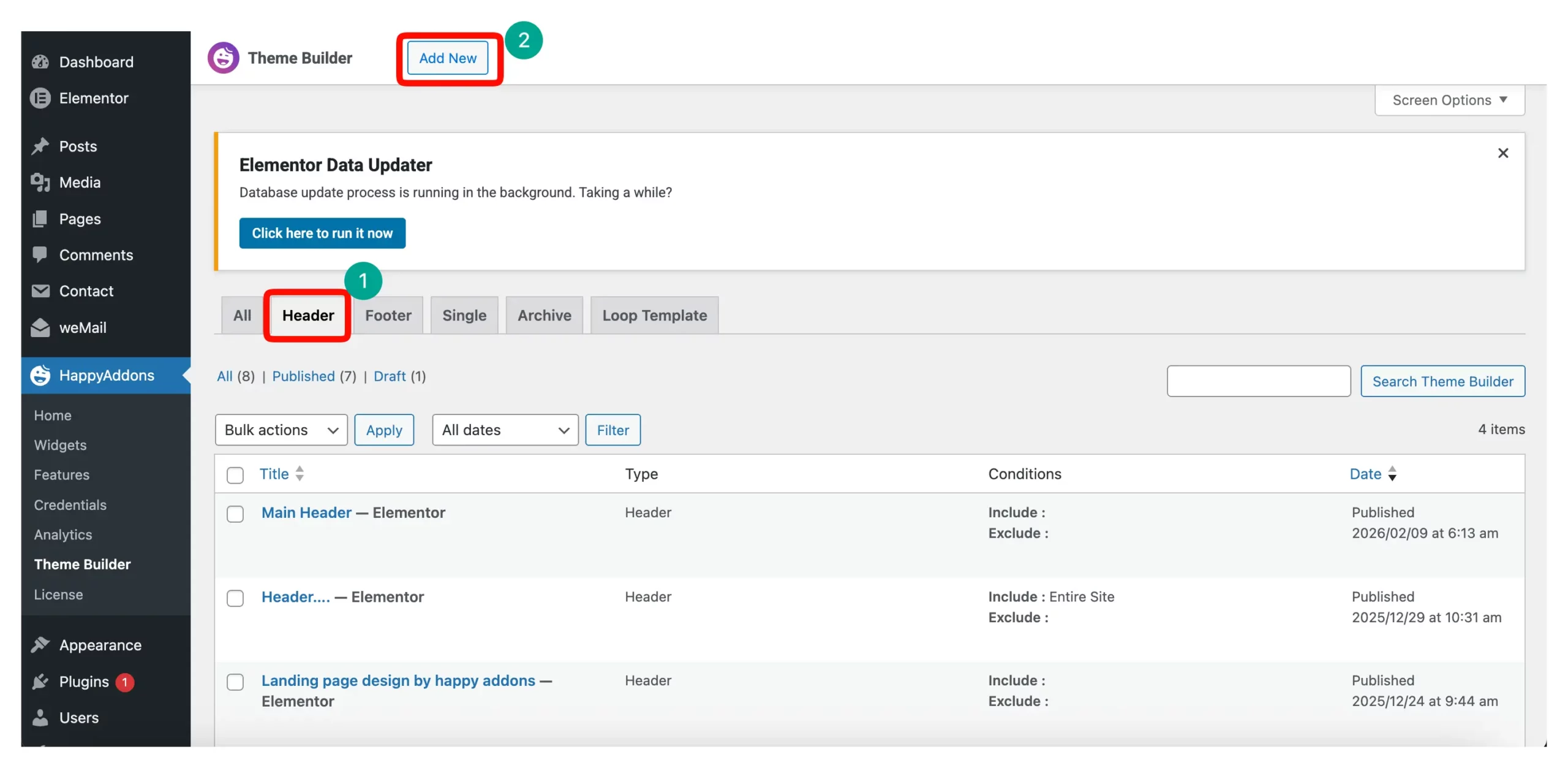 HappyAddons Theme builder 2
