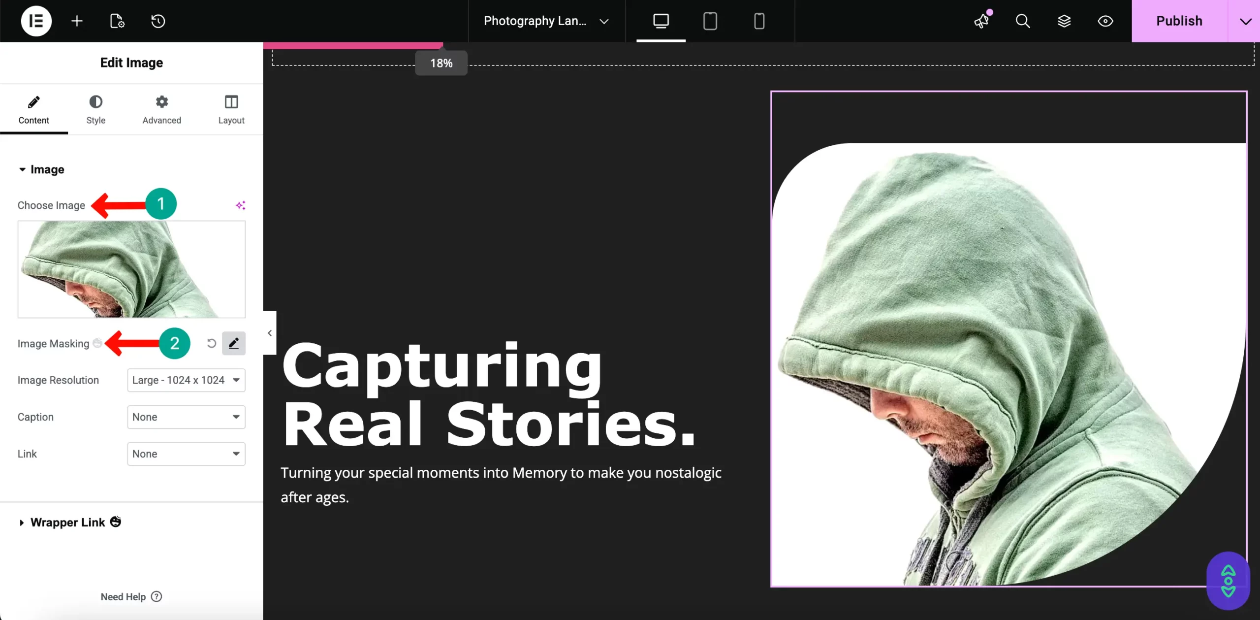 Image choosing and styling 