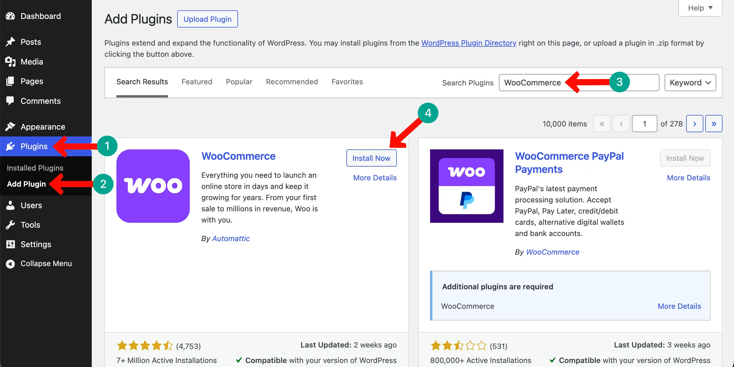Install WooCommerce