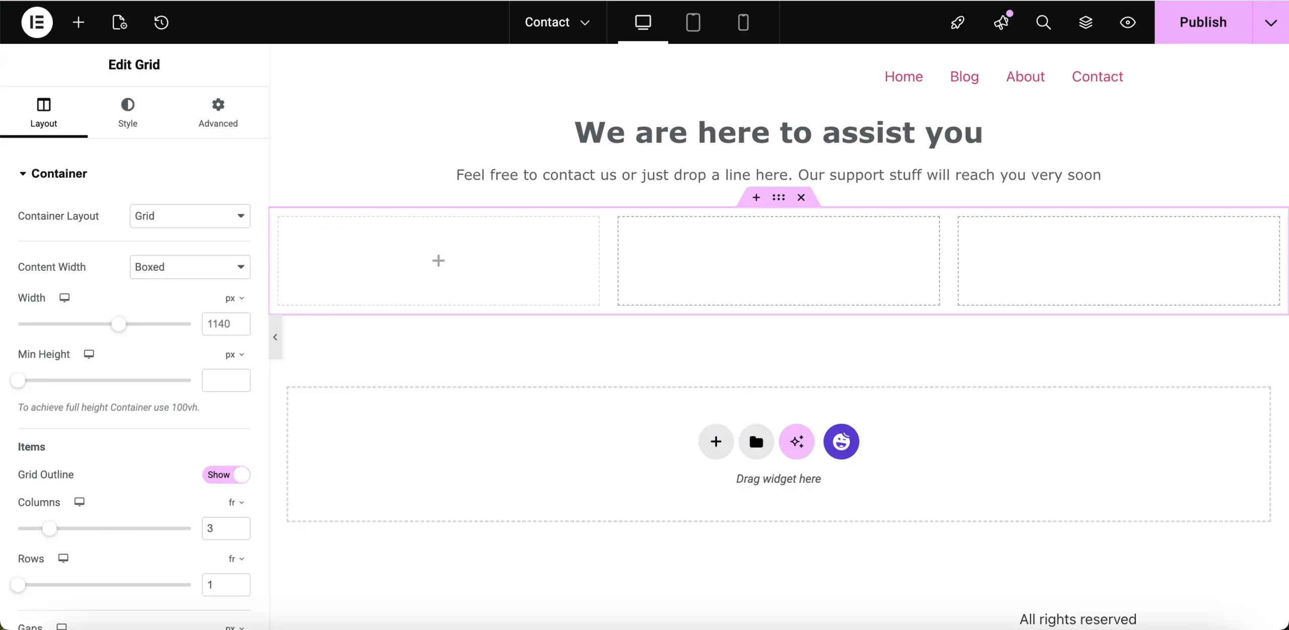 How to Create a Contact Page with Elementor (Step-by-Step Guide) 11 adding 3 widgets to create info box