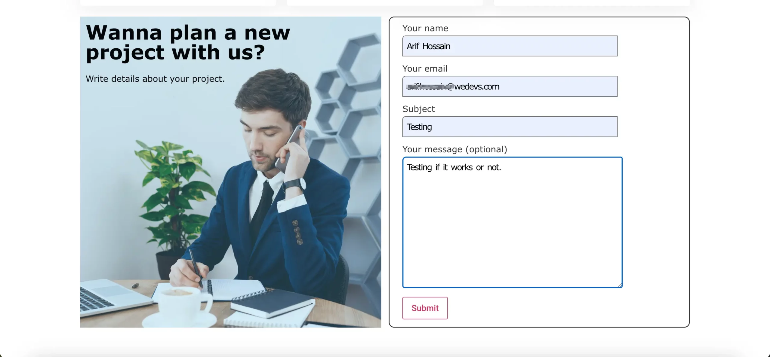 How to Create a Contact Page with Elementor (Step-by-Step Guide) 18 Testing the contact form 7