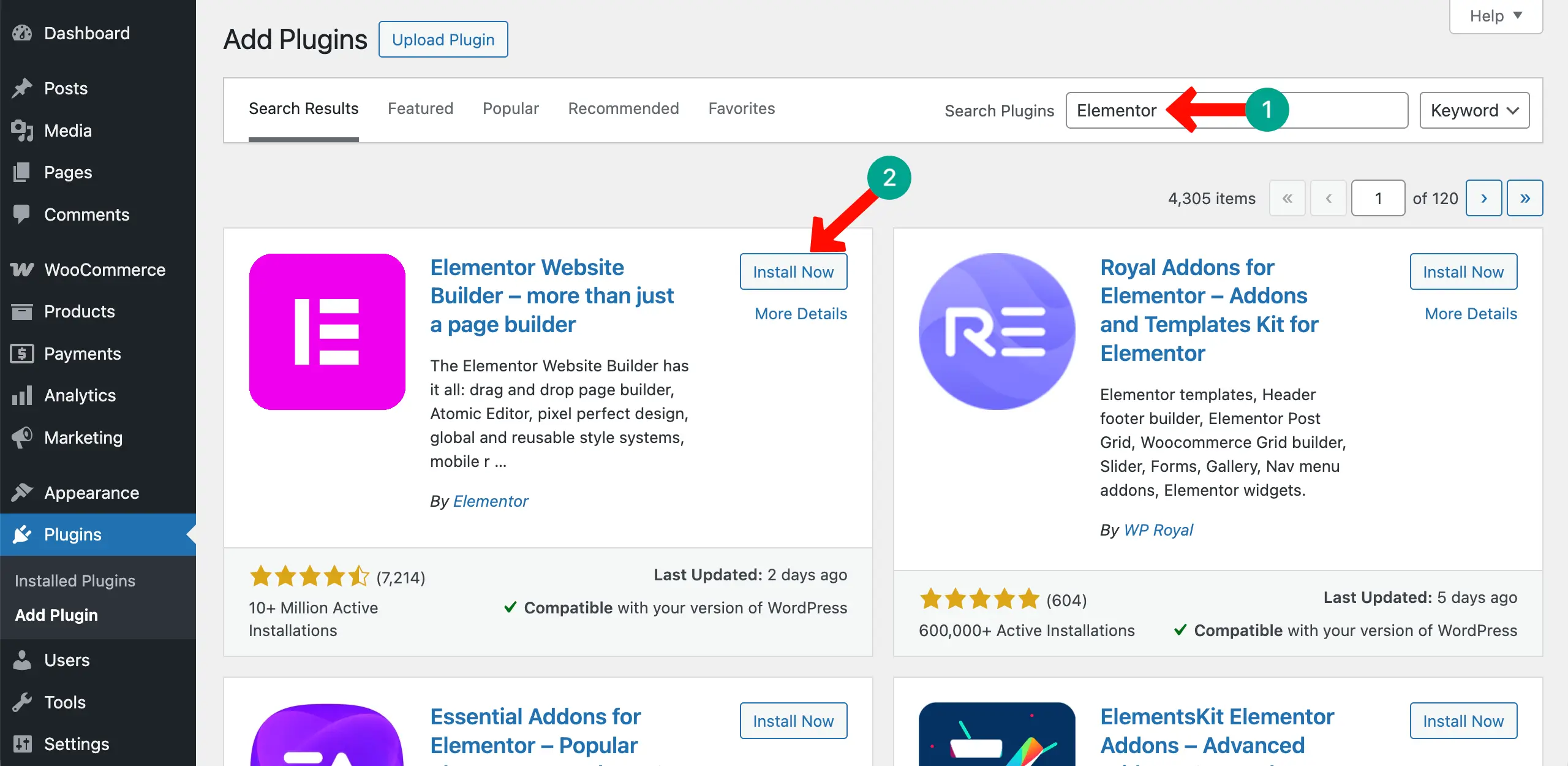 Install Elementor