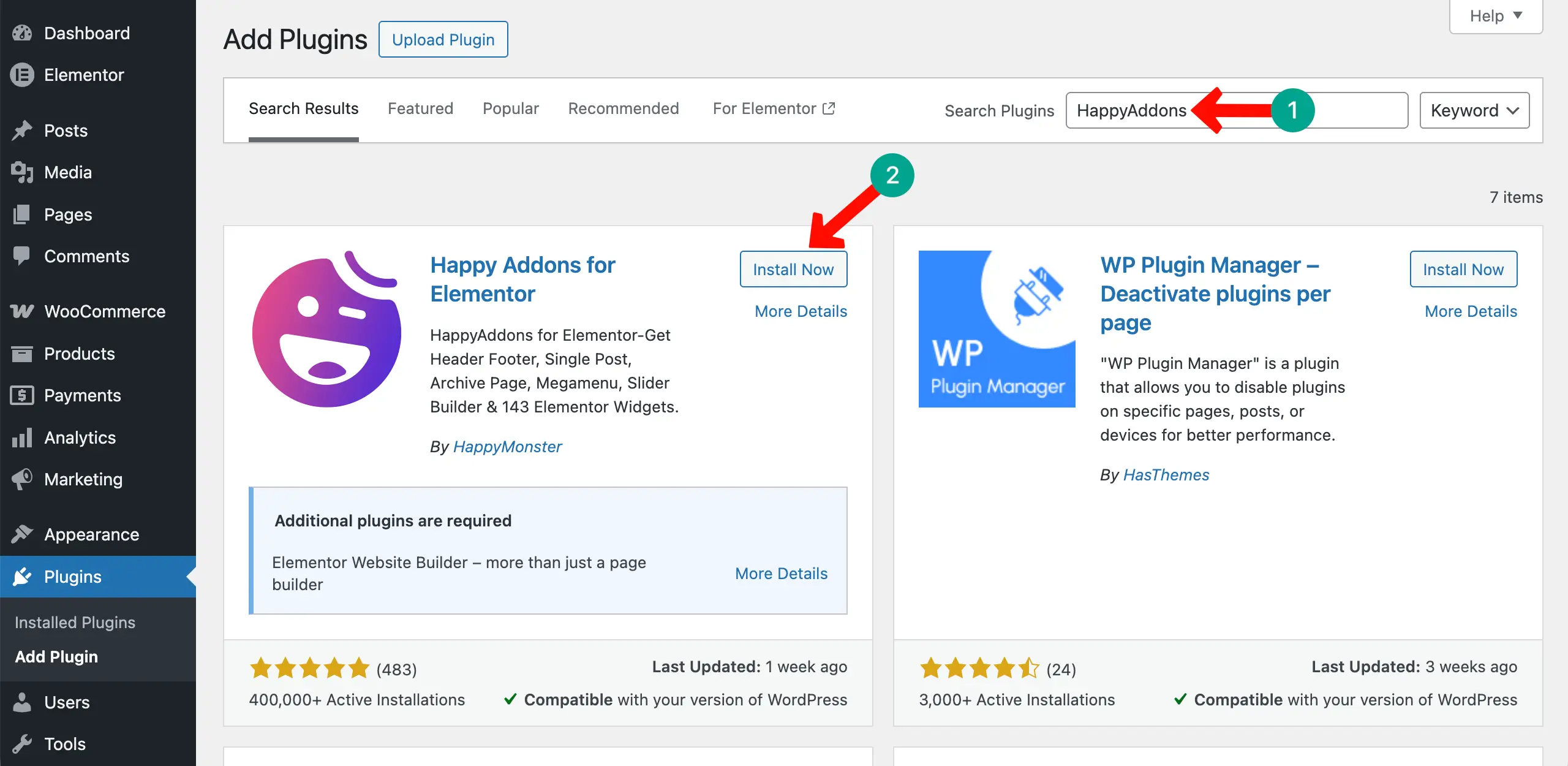 Install HappyAddons