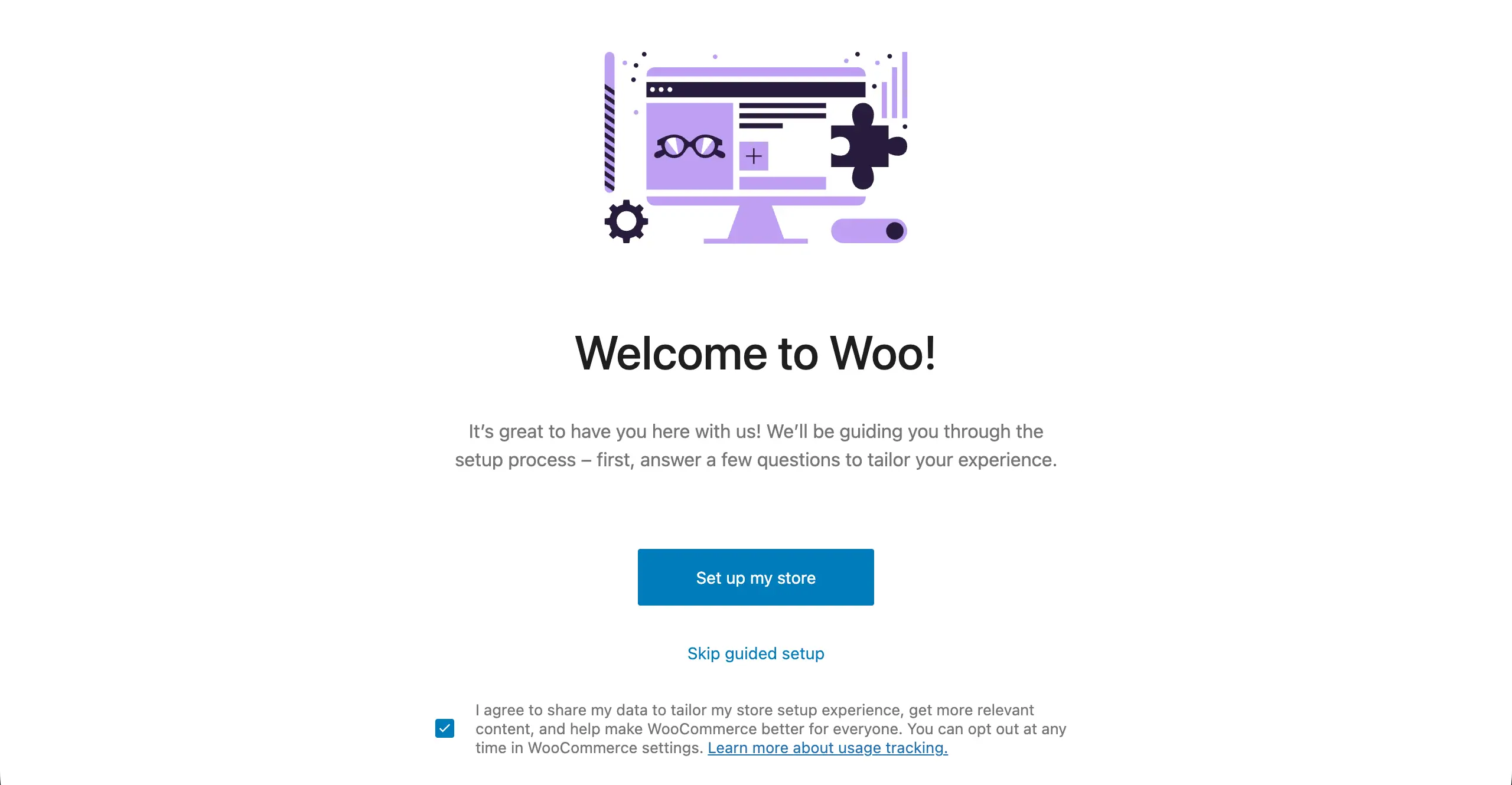 WooCommerce setup wizard