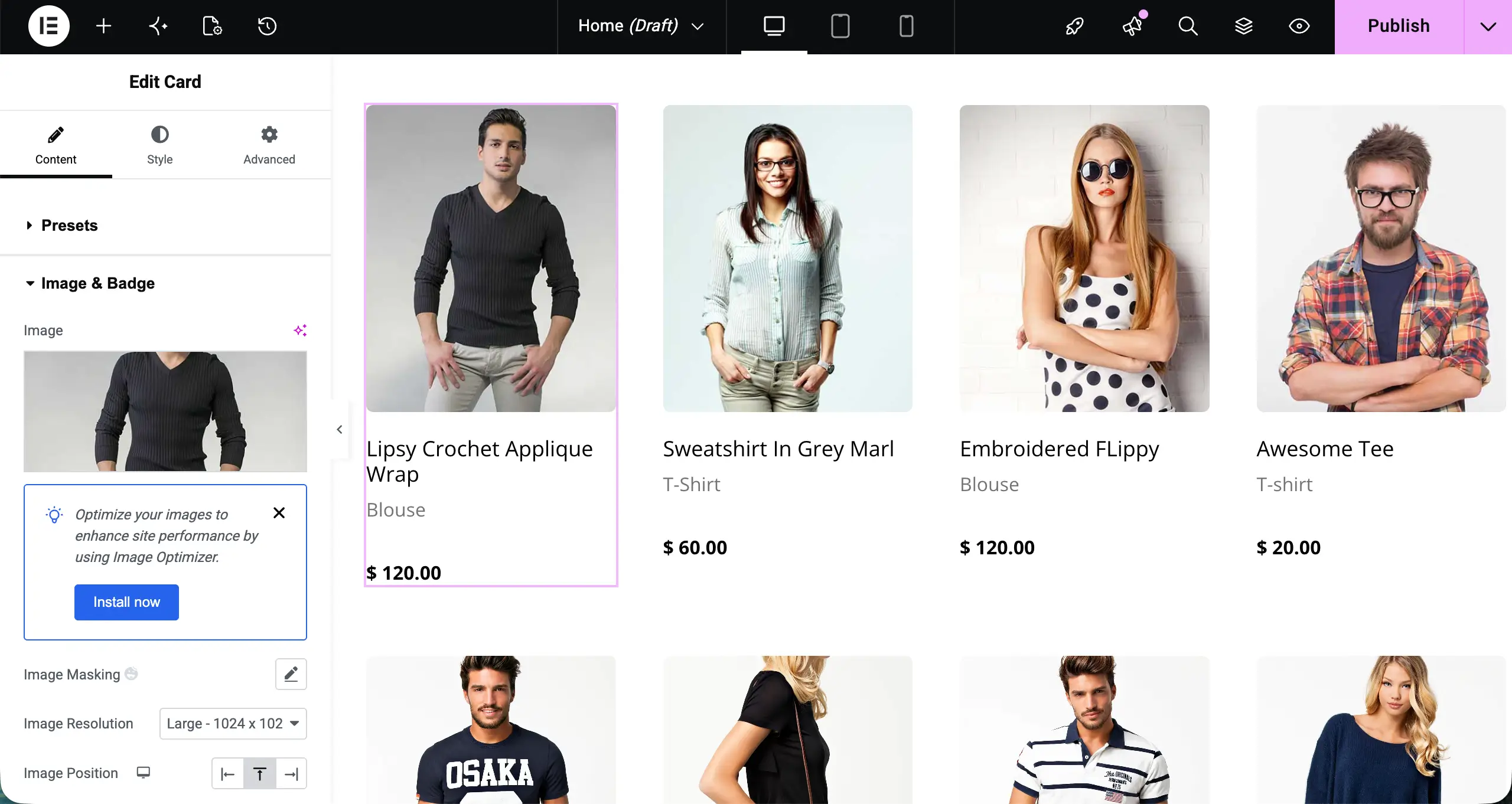 Design Your Shop Page
