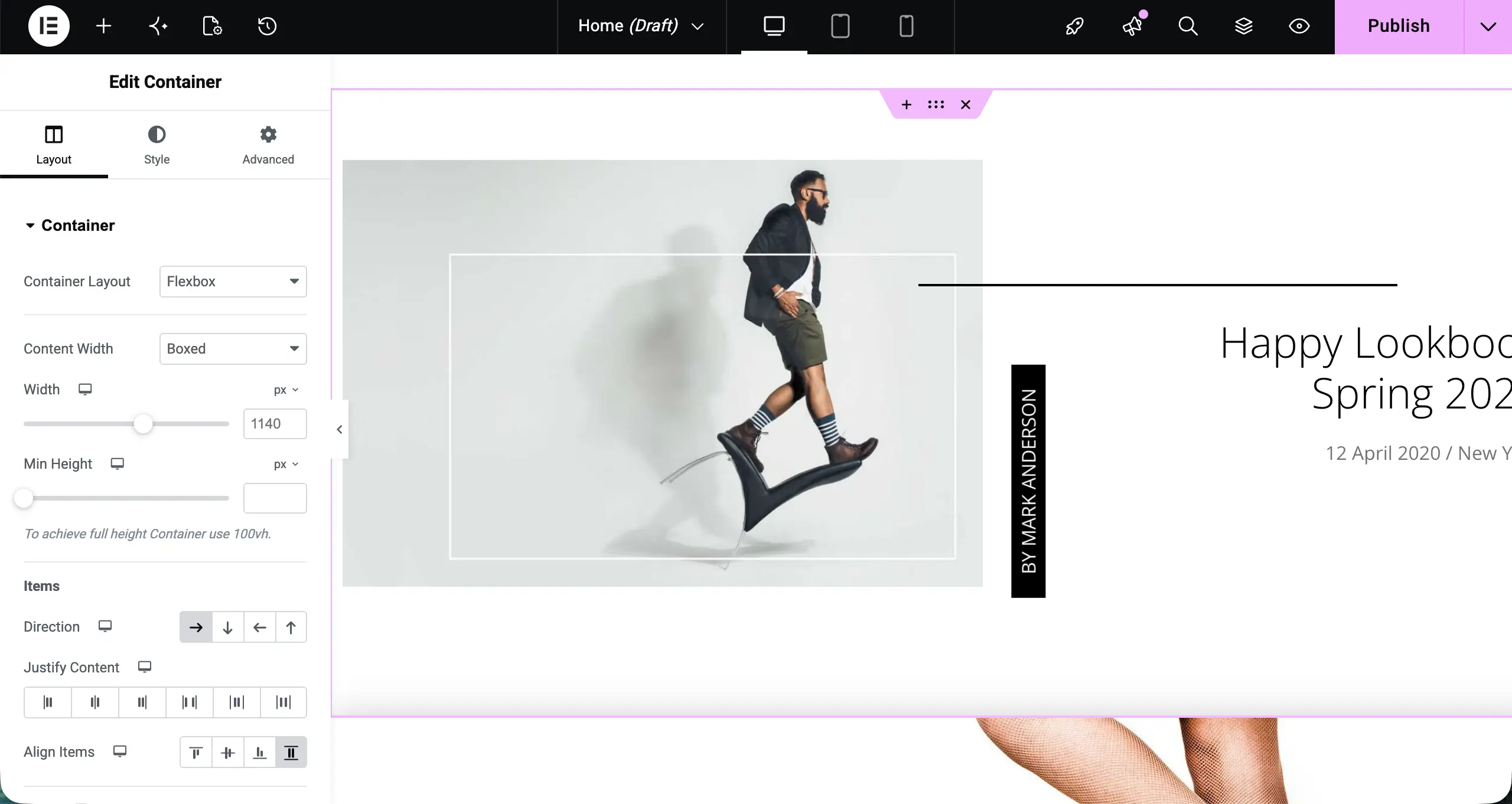 Design your home page sections