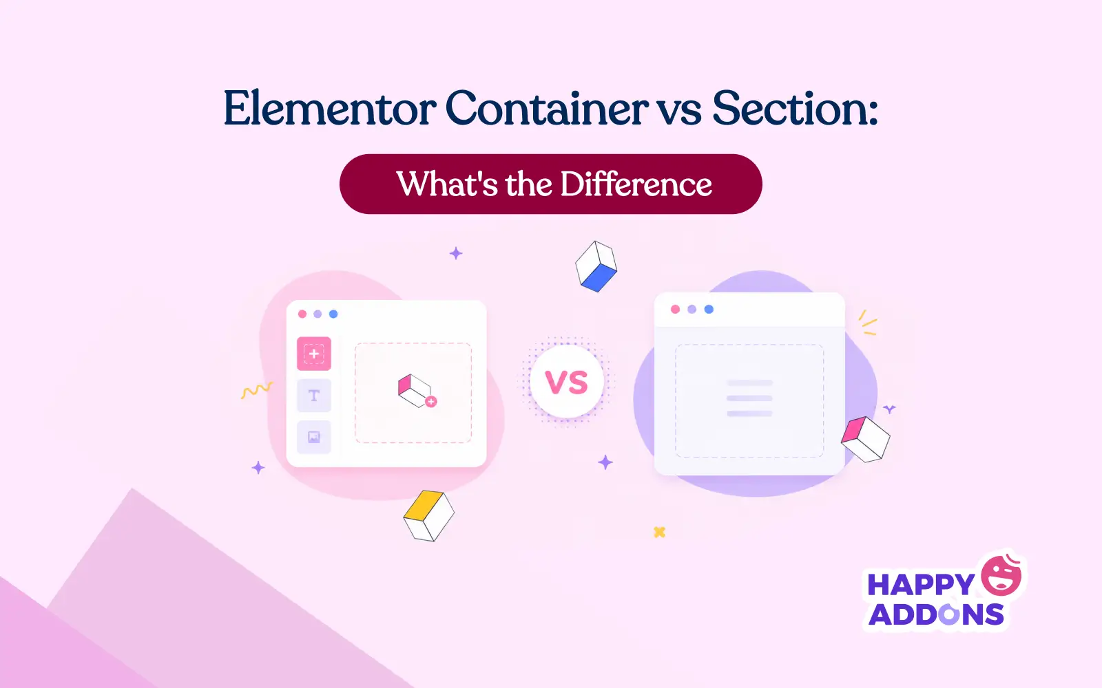 Elementor Container vs Section and the differences between them