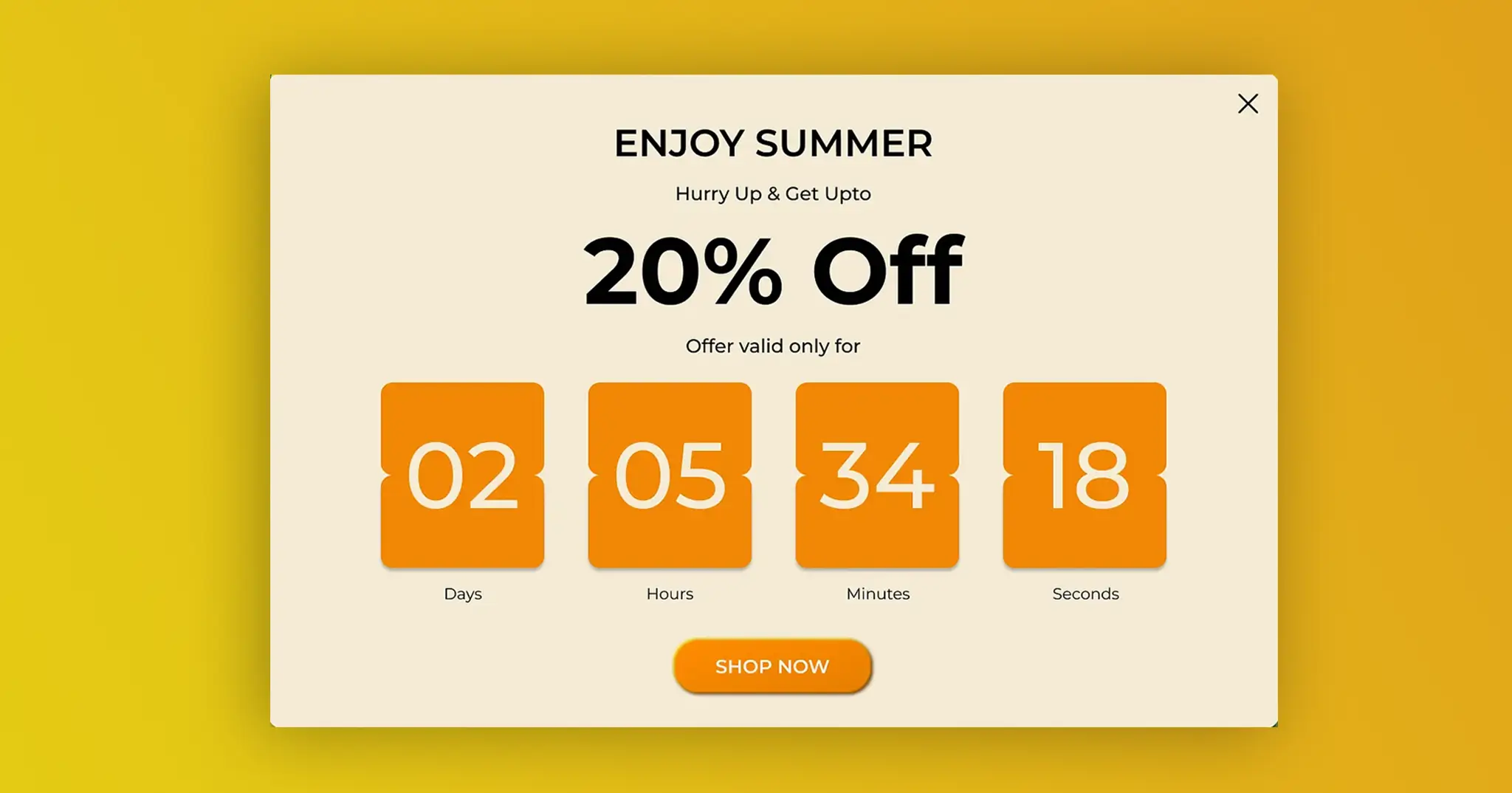 Time-Limited Offer Popup
