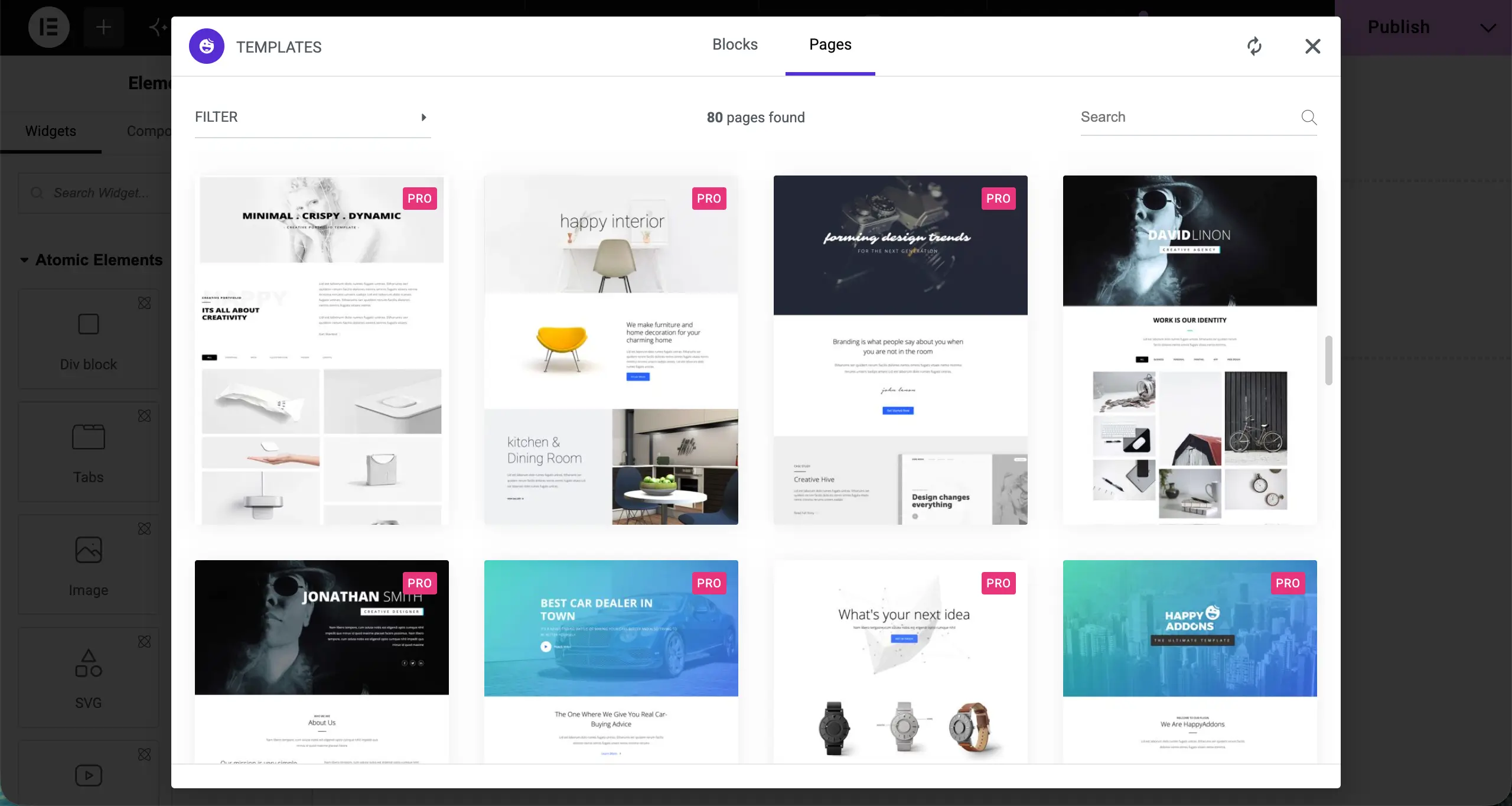Use a template to design your home page