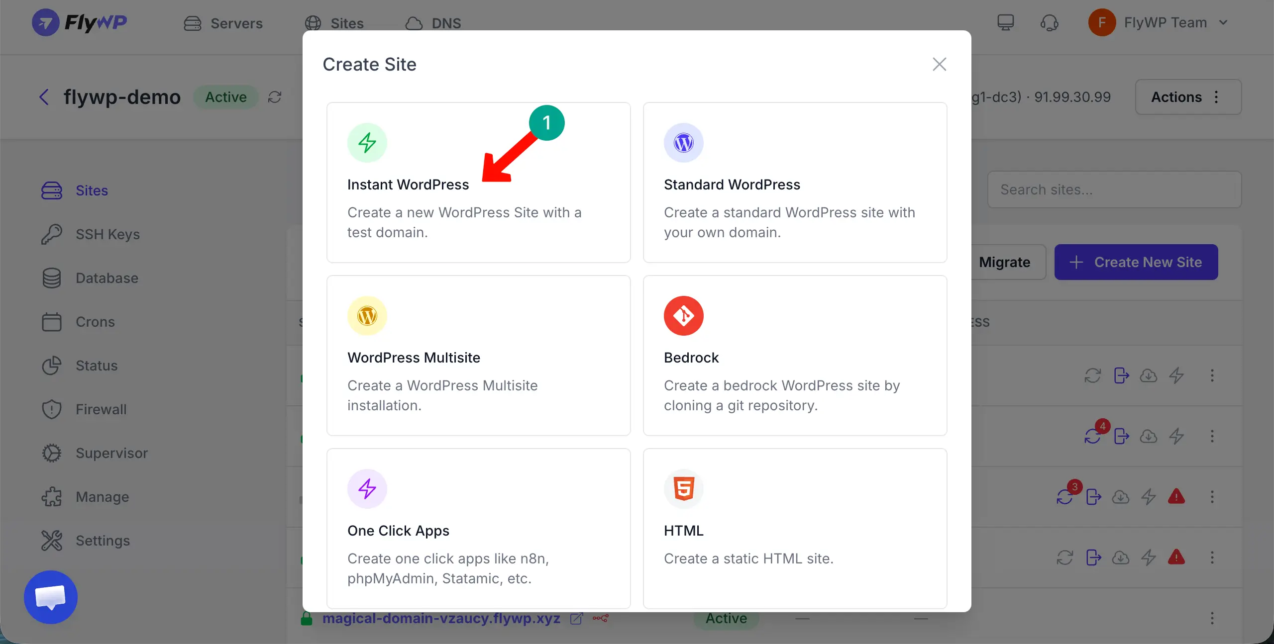 Select a WordPress option