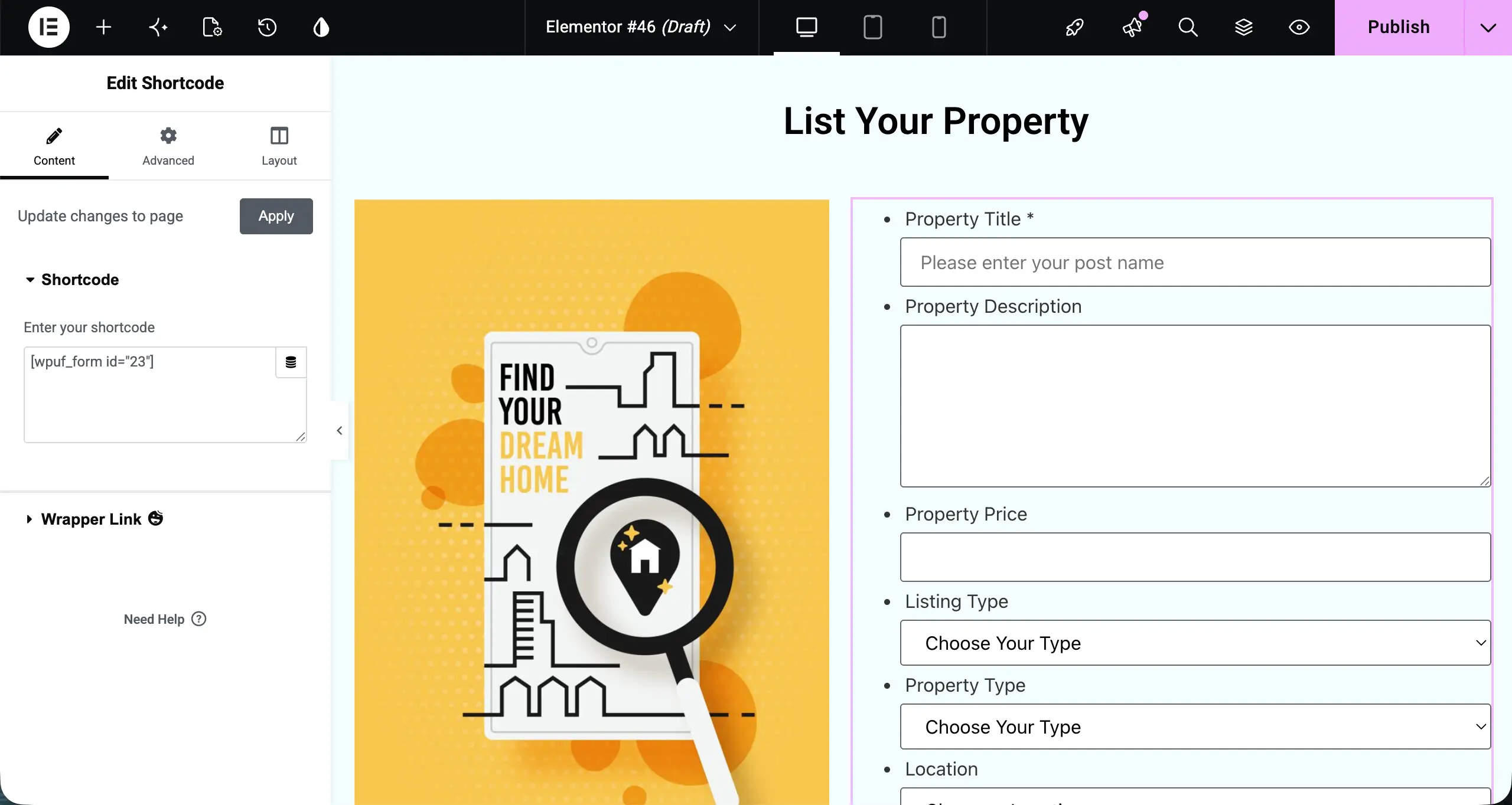 Stylize the properting listing page