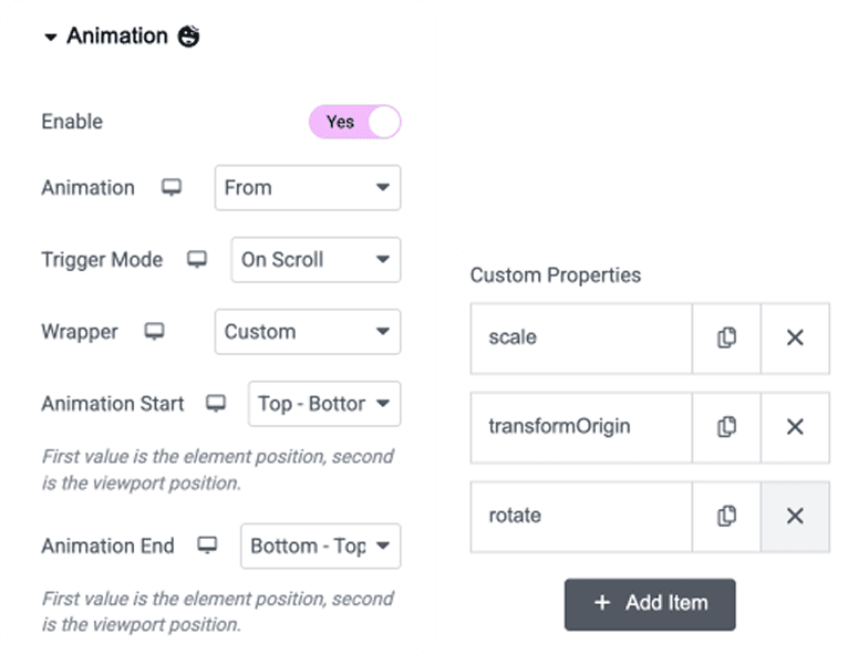 global animation settings