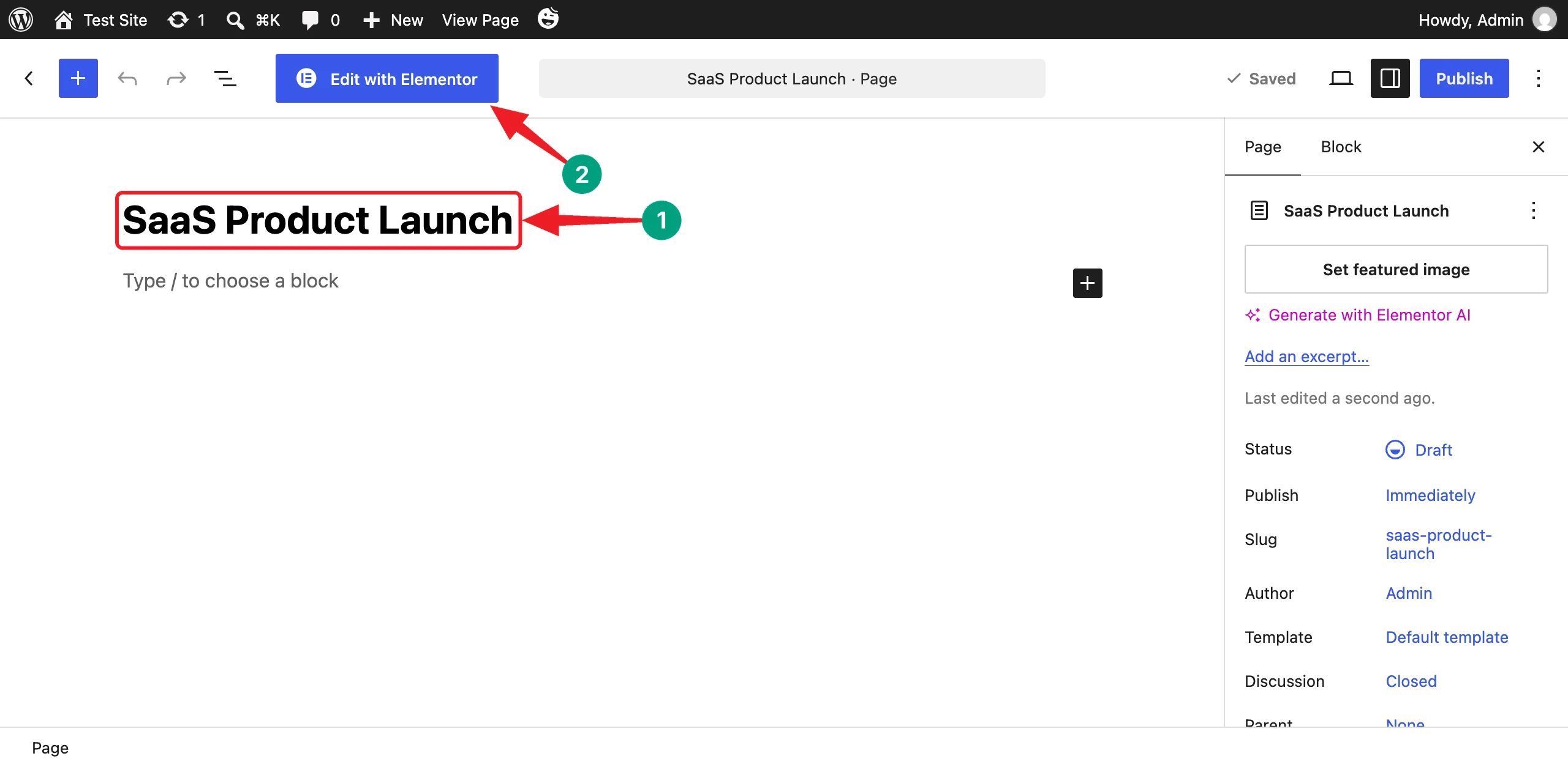 How to Build a Modern Animated Hero Section with Elementor GSAP 4 Create a New Page and Open It with Elementor