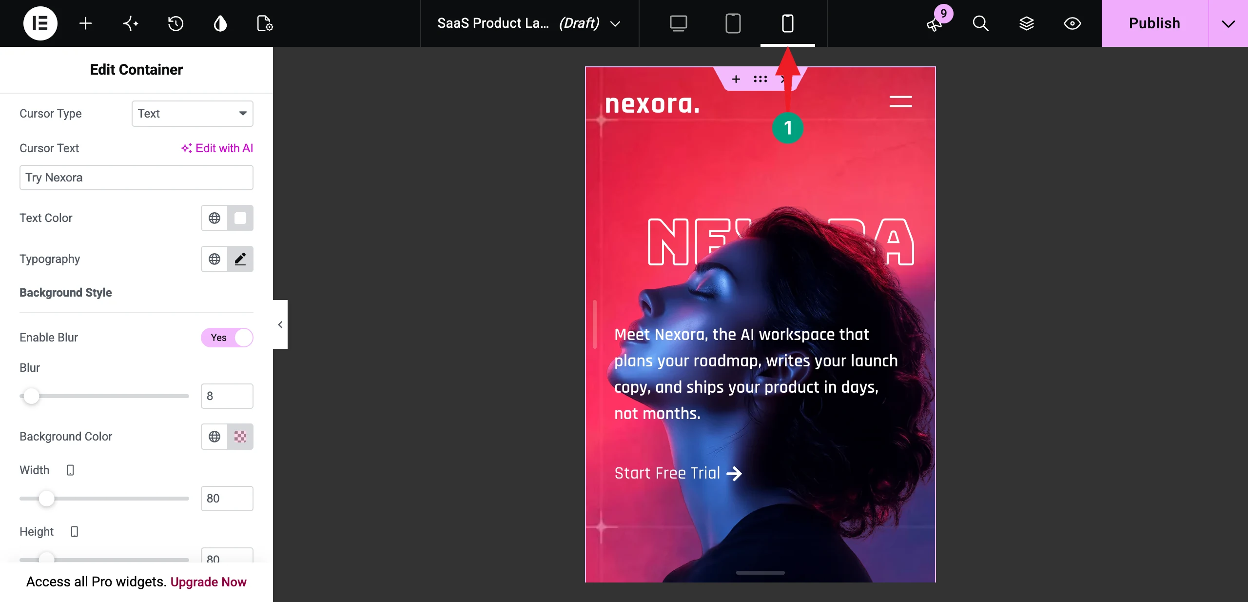 How to Build a Modern Animated Hero Section with Elementor GSAP 28 Make the Hero Section Mobile-Friendly