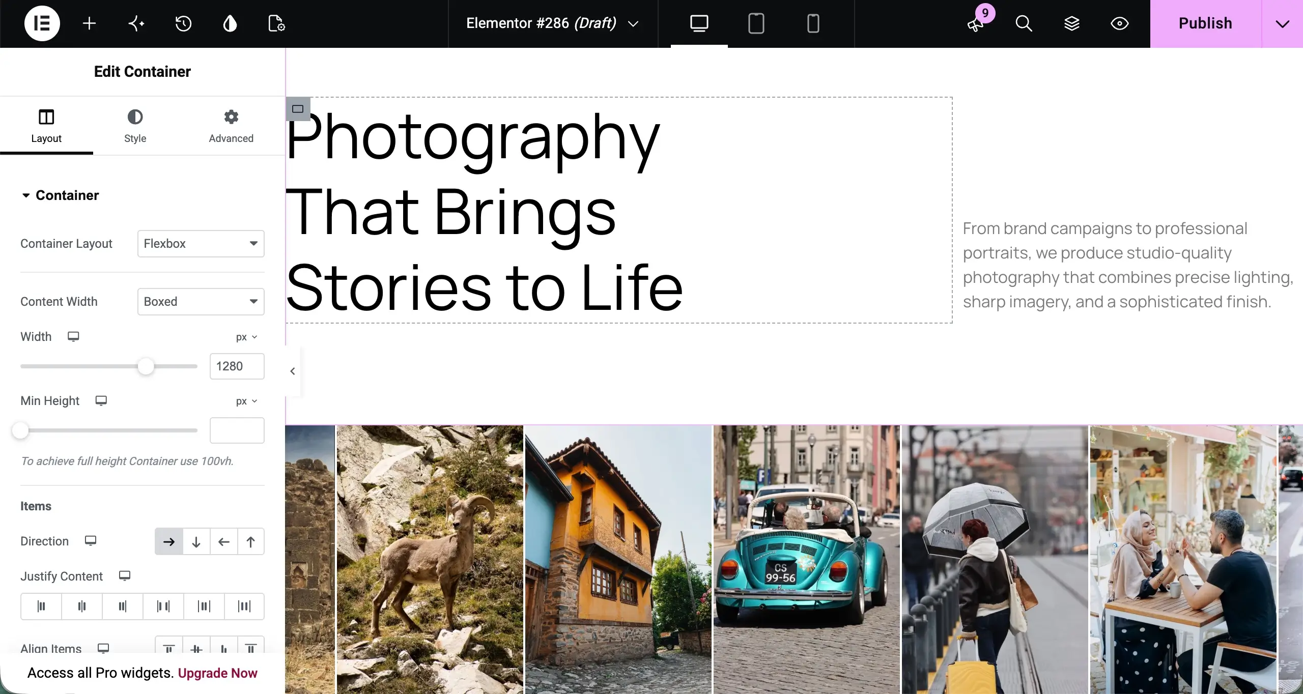 Open a page to explore How to Add Scroll Animations in Elementor