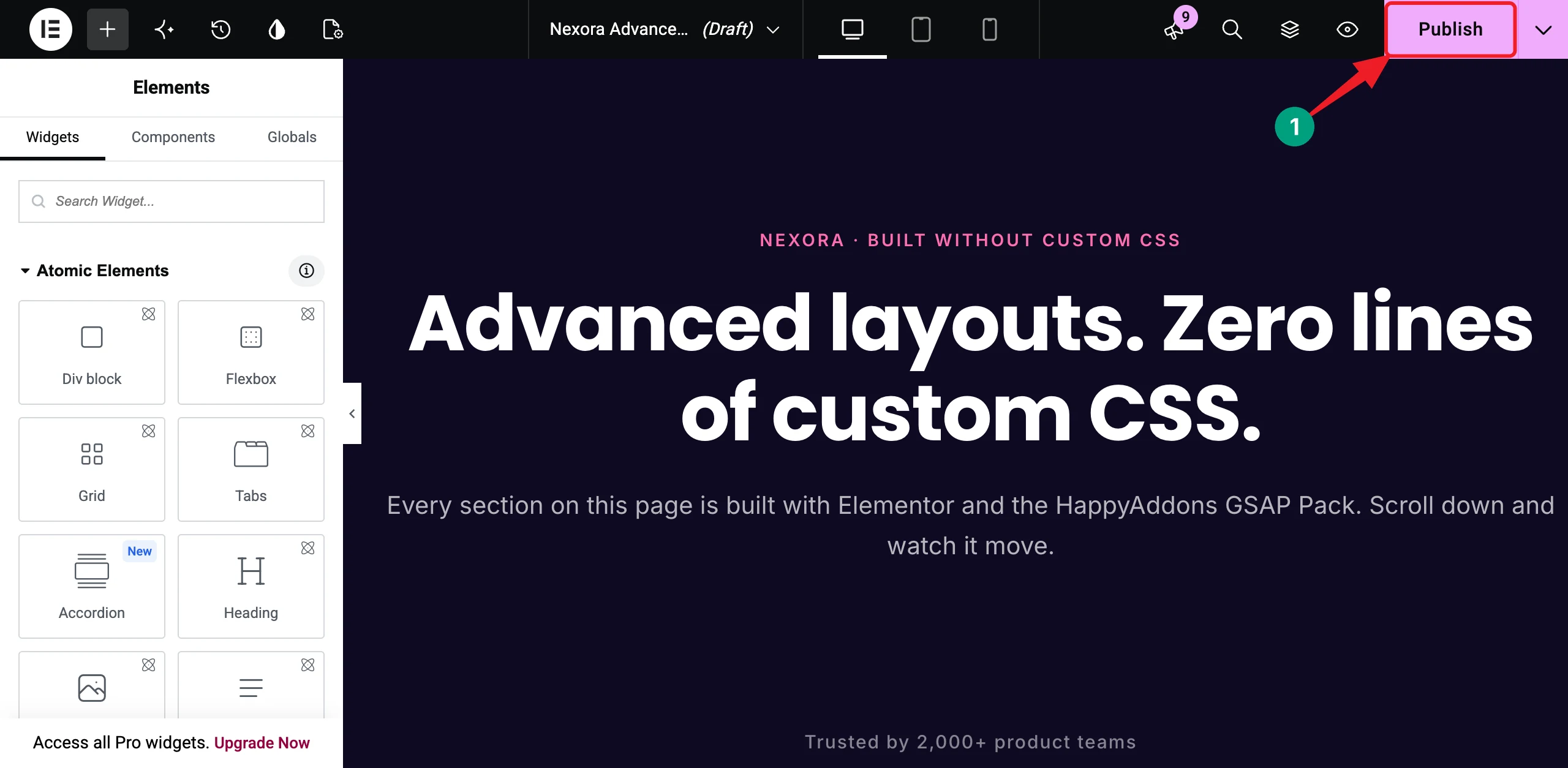 How to Build Advanced Elementor Layouts Without Custom CSS 25 Preview and Publish the Page