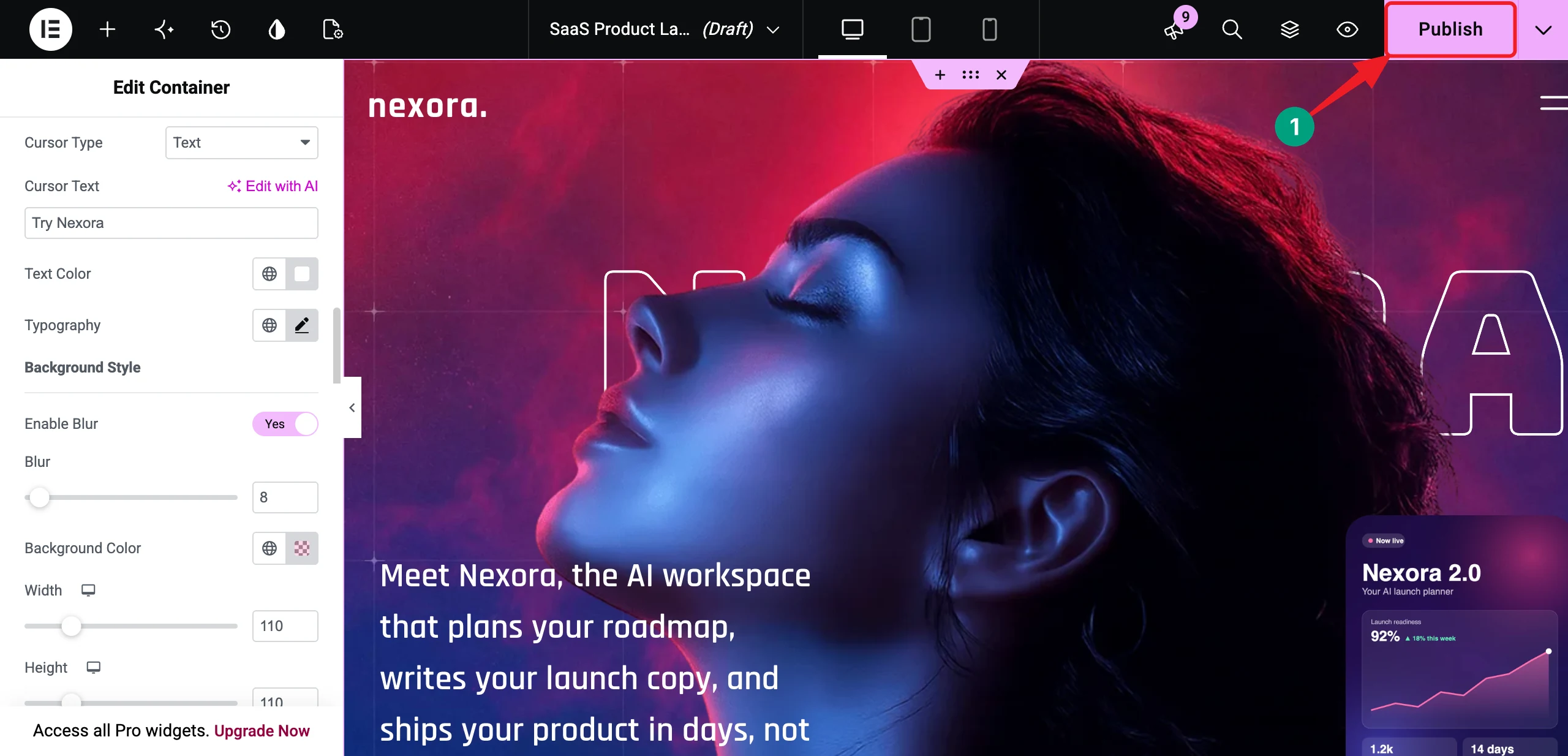 How to Build a Modern Animated Hero Section with Elementor GSAP 29 Publish the Hero Section